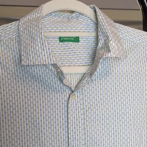 United Colors Of Benetton Light Blue Striped Shirt